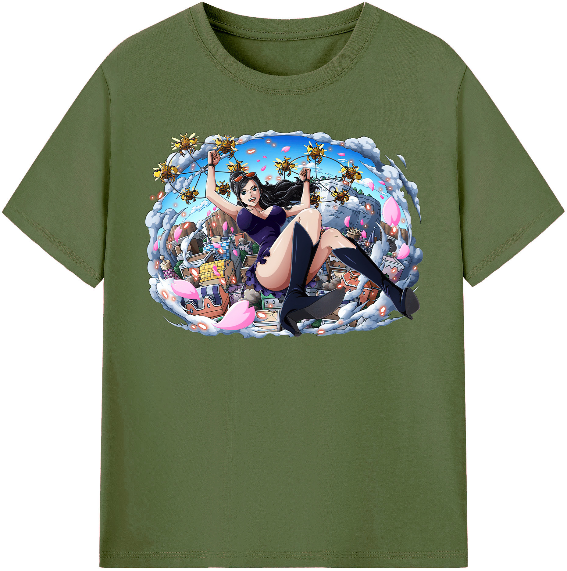 ワンピース ニコ・ロビン ONE PIECE Nico Robin 綿100％半袖Tシャツ（フロントプリント）